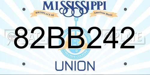 82BB242 Mississippi License Plate