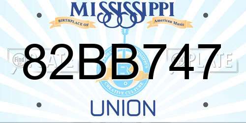 82BB747 Mississippi License Plate
