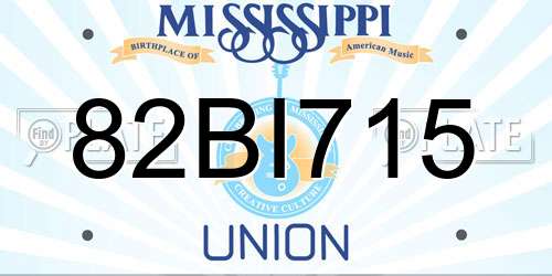 82BI715 Mississippi License Plate