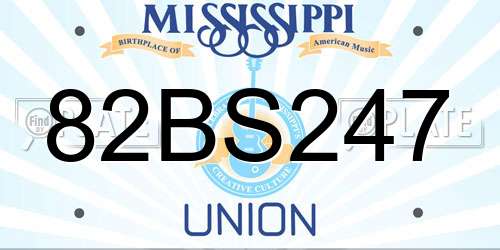 82BS247 Mississippi License Plate