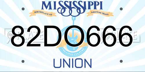 82DO666 Mississippi License Plate