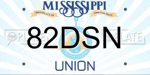 82DSN Mississippi License Plate