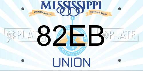 82EB Mississippi License Plate