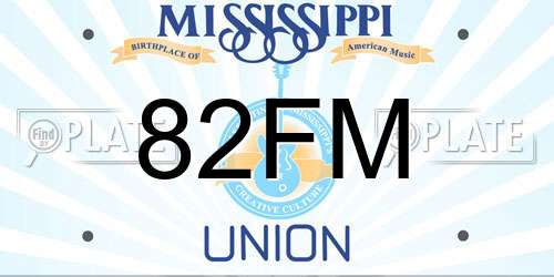 82FM Mississippi License Plate