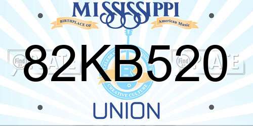 82KB520 Mississippi License Plate