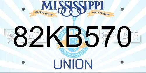 82KB570 Mississippi License Plate