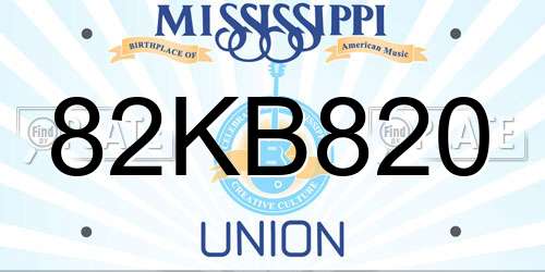 82KB820 Mississippi License Plate