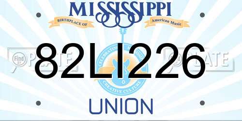 82LI226 Mississippi License Plate