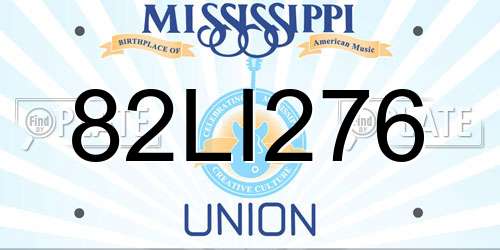 82LI276 Mississippi License Plate