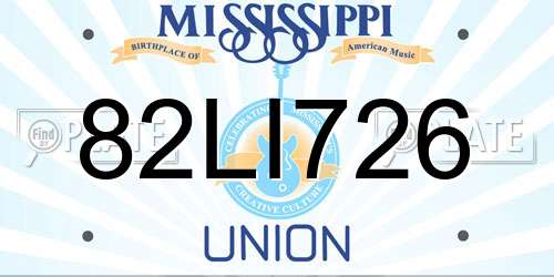 82LI726 Mississippi License Plate