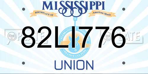 82LI776 Mississippi License Plate