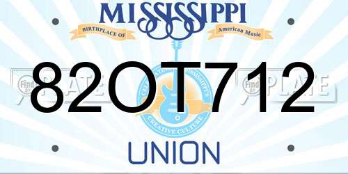 82OT712 Mississippi License Plate