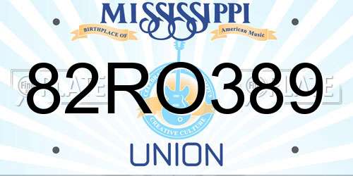 82RO389 Mississippi License Plate