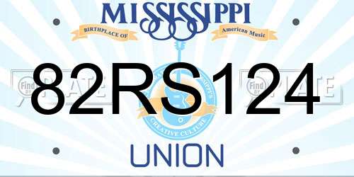 82RS124 Mississippi License Plate