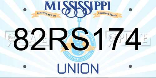 82RS174 Mississippi License Plate