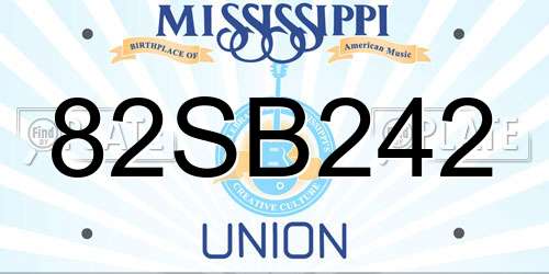 82SB242 Mississippi License Plate