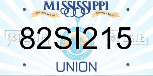 82SI215 Mississippi License Plate