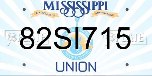 82SI715 Mississippi License Plate