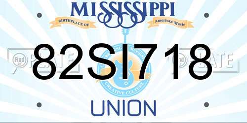 82SI718 Mississippi License Plate