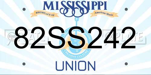 82SS242 Mississippi License Plate