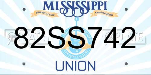 82SS742 Mississippi License Plate