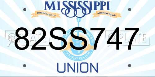 82SS747 Mississippi License Plate