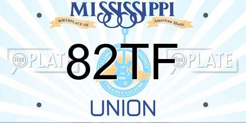 82TF Mississippi License Plate