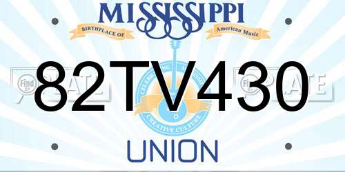 82TV430 Mississippi License Plate