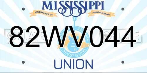82WV044 Mississippi License Plate