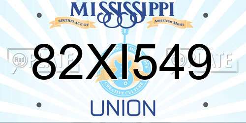 82XI549 Mississippi License Plate