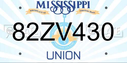 82ZV430 Mississippi License Plate