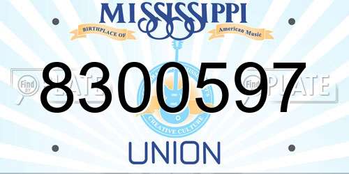 8300597 Mississippi License Plate