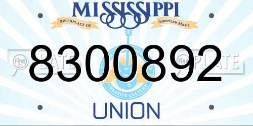 8300892 Mississippi License Plate