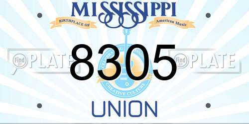 8305 Mississippi License Plate