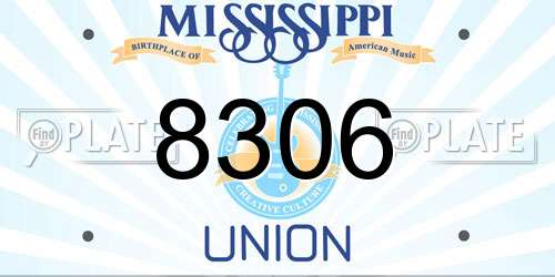 8306 Mississippi License Plate