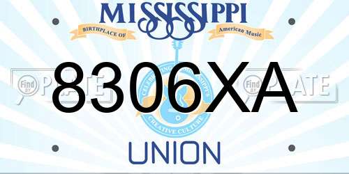 8306XA Mississippi License Plate