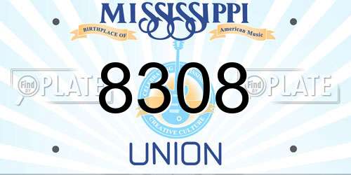 8308 Mississippi License Plate