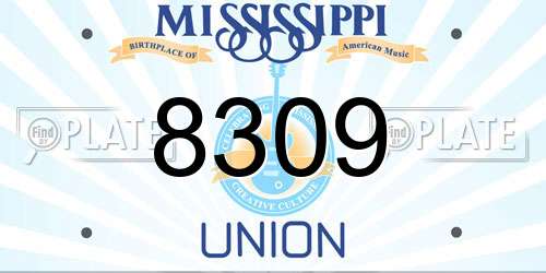 8309 Mississippi License Plate