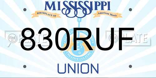 830RUF Mississippi License Plate