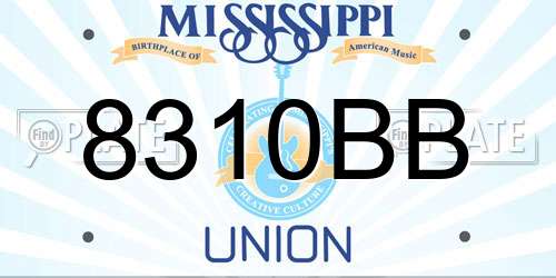 8310BB Mississippi License Plate