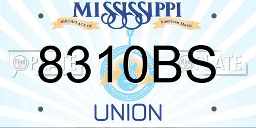 8310BS Mississippi License Plate