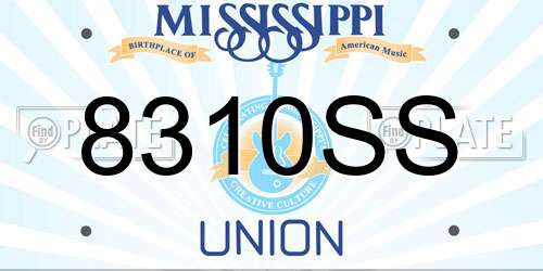 8310SS Mississippi License Plate