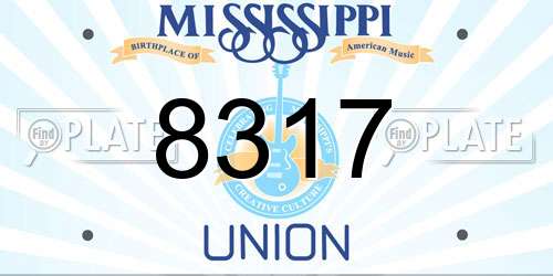 8317 Mississippi License Plate