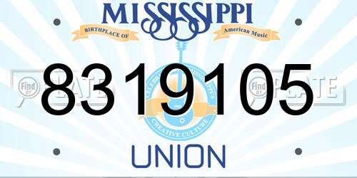 8319105 Mississippi License Plate