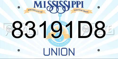 83191D8 Mississippi License Plate
