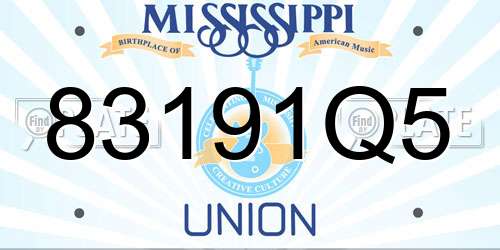 83191Q5 Mississippi License Plate