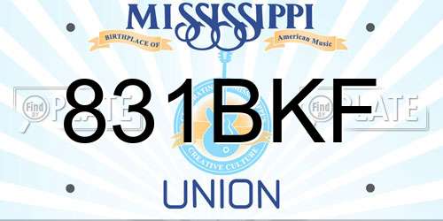 831BKF Mississippi License Plate