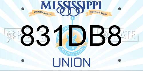 831DB8 Mississippi License Plate