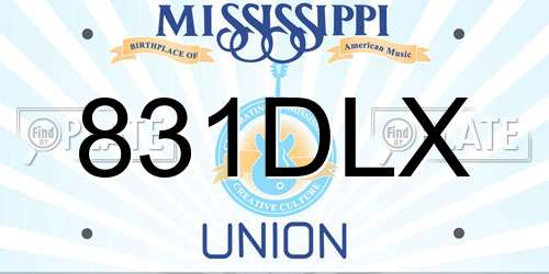 831DLX Mississippi License Plate