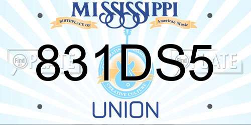 831DS5 Mississippi License Plate